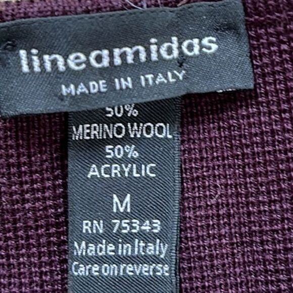 Lineamidas Women’s Made In Italy Merino Wool Blend Open Cardigan, Size L, EUC - Picture 9 of 9